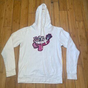 Next Level Flikzz White Full Over Hoodie Woman Sz S